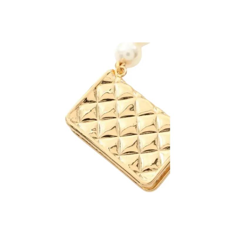 CHANEL 1986 1988 Matelassé Bag pendant Necklace-2