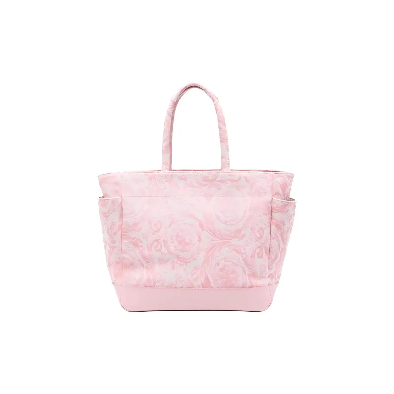VERSACE JEANS Leather With Polyamide And Cotton Diaper Bag Handbag Women's Pink-1