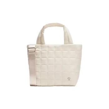Lululemon Quilted Nylon Tote Bag, Shopping Bag, Shoulder Bag, Handbag Trumpets Women's Light Ivory
