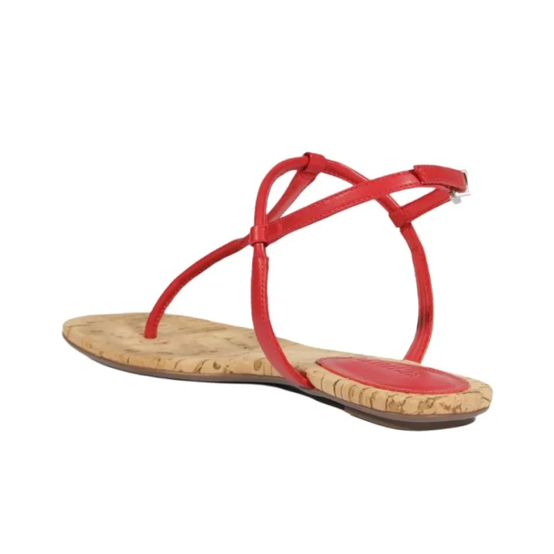 Schutz One Strap Sandals Women's Red-2
