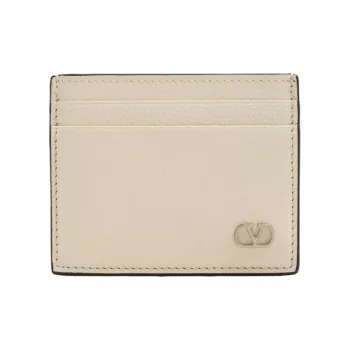 Valentino Vlogo Leather Card Holder Men's White