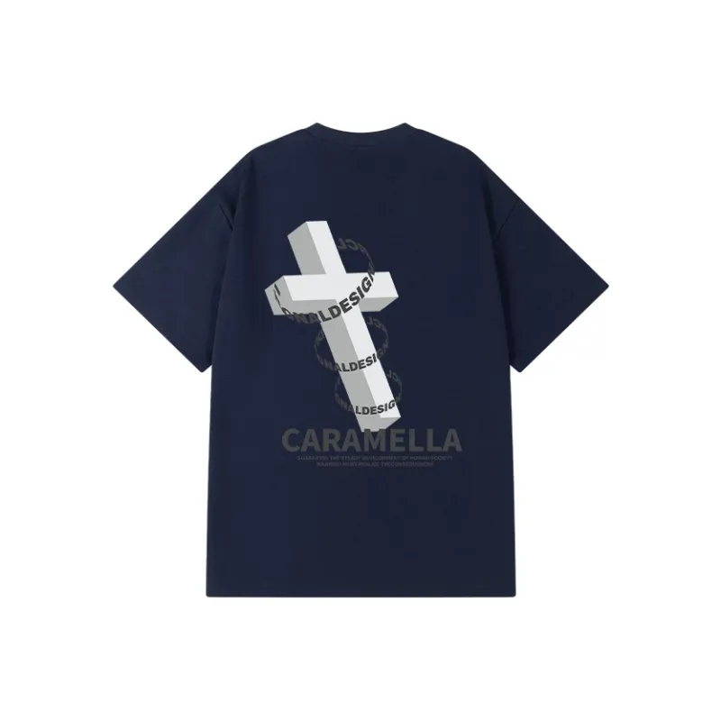 Caramella Drop Shoulder Sleeve T Shirt Unisex White Heather Gray-15