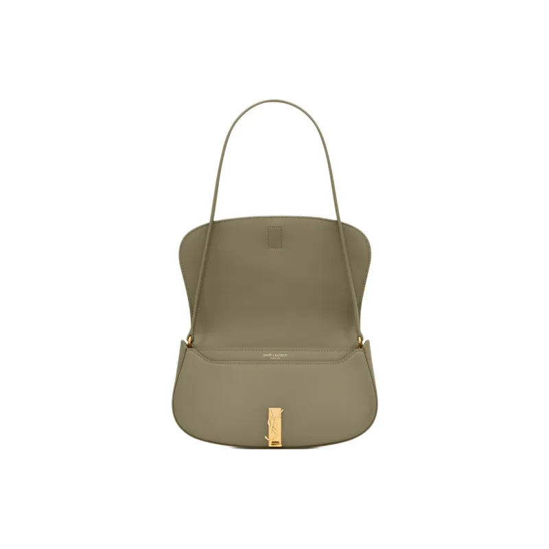 SAINT LAURENT Cow Leather Shoulder Bag Mini Women's Dark Moss Green-4