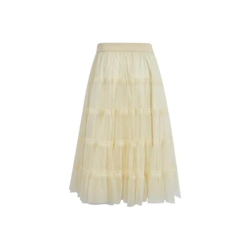 KUOSE Casual Long Skirt Women's Yellow-1