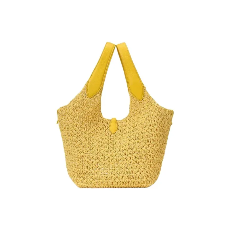 Polo Ralph Lauren Fabric Woven Bag, Tote Bag, Shopping Bag, Handbag Regular Women's Light Yellow-2