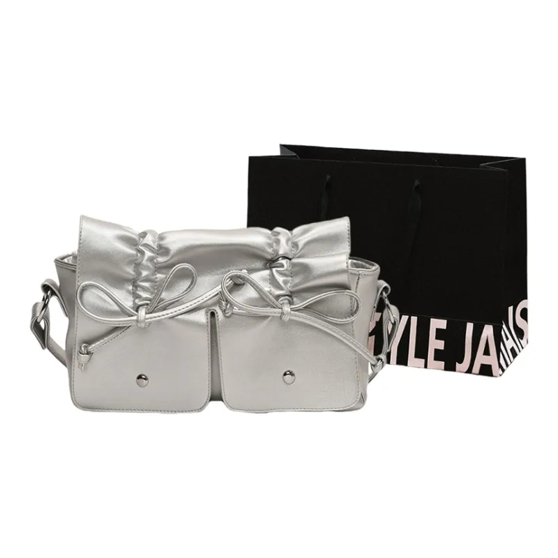 Cwatcun PU Crossbody Shoulder Bags Regular Women's White/Silver/Pink/Black-15