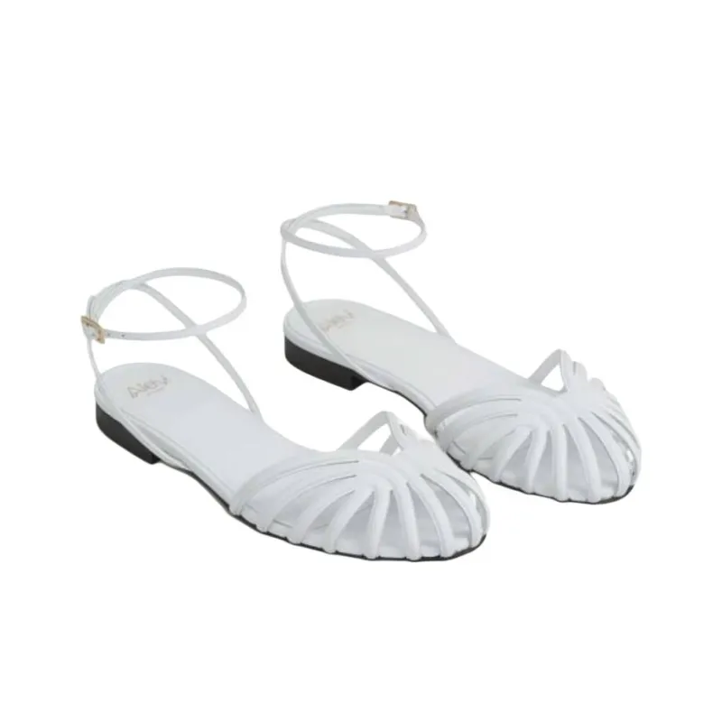 ALEVI One Strap Sandals Women's White-2