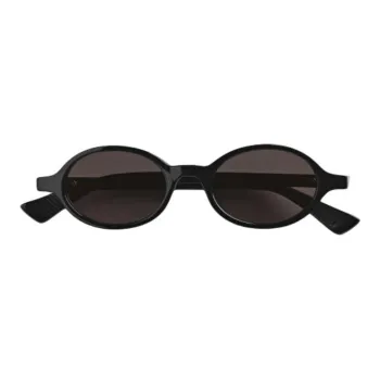 Bottega Veneta Plastic Acetate Oval Sunglasses Unisex Black/Yellow