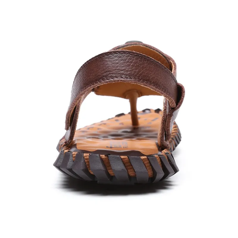 AMICNIEGD Beach Sandals Men Light Brown/Dark Brown/Khaki-9