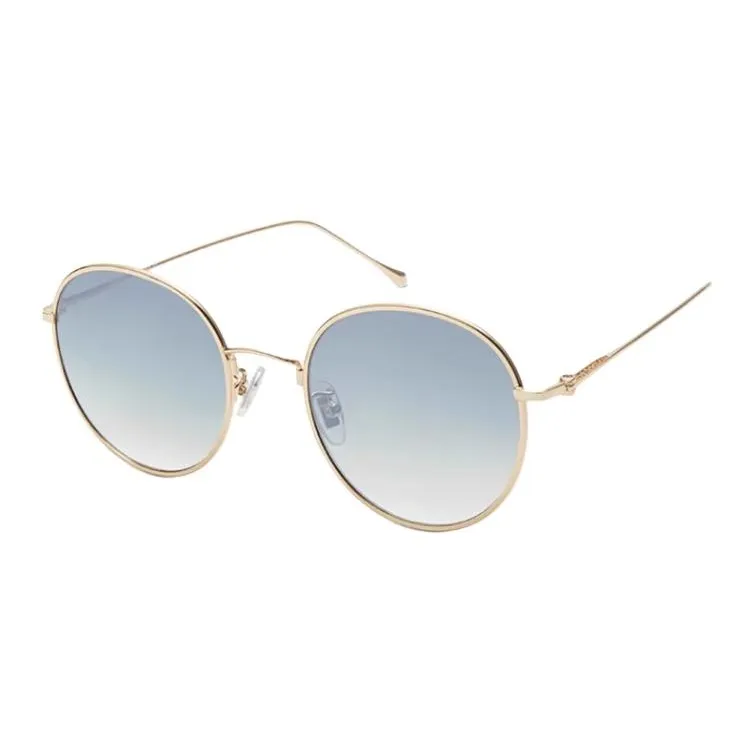 LOHO Plate Alloy Frame Round Sunglasses Women's Multicolor-3