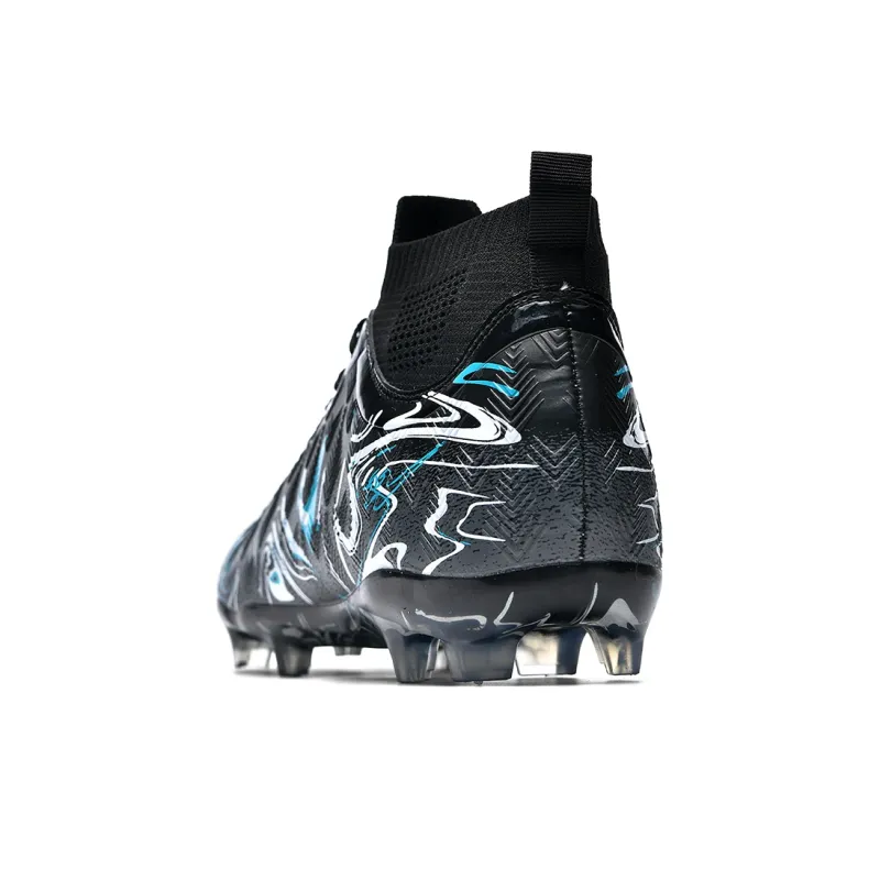 Binary FG Firm Ground Cushioning Abrasion Resistant Lightweight Slip Resistant Soccer Shoes Unisex Black Moon White-4