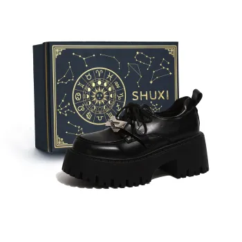 SHUXI Loafers 6cm Women's Black