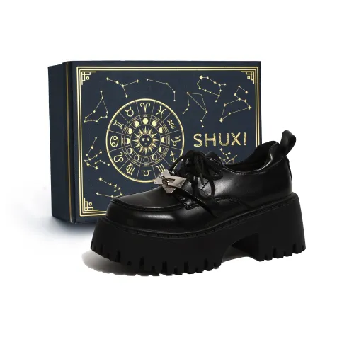 SHUXI Loafers 6cm Women's Black