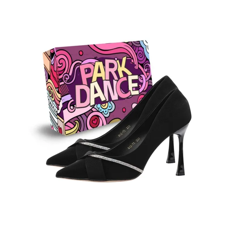 PARK DANCE High Heels Women's Ecru Black-8