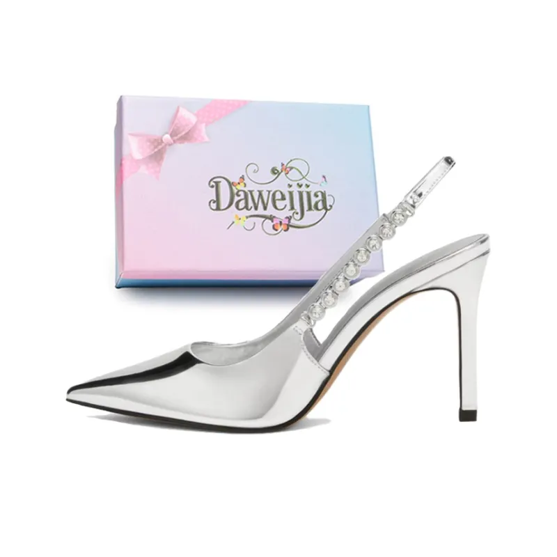 Dawei's House High Heels Women's Silver-1