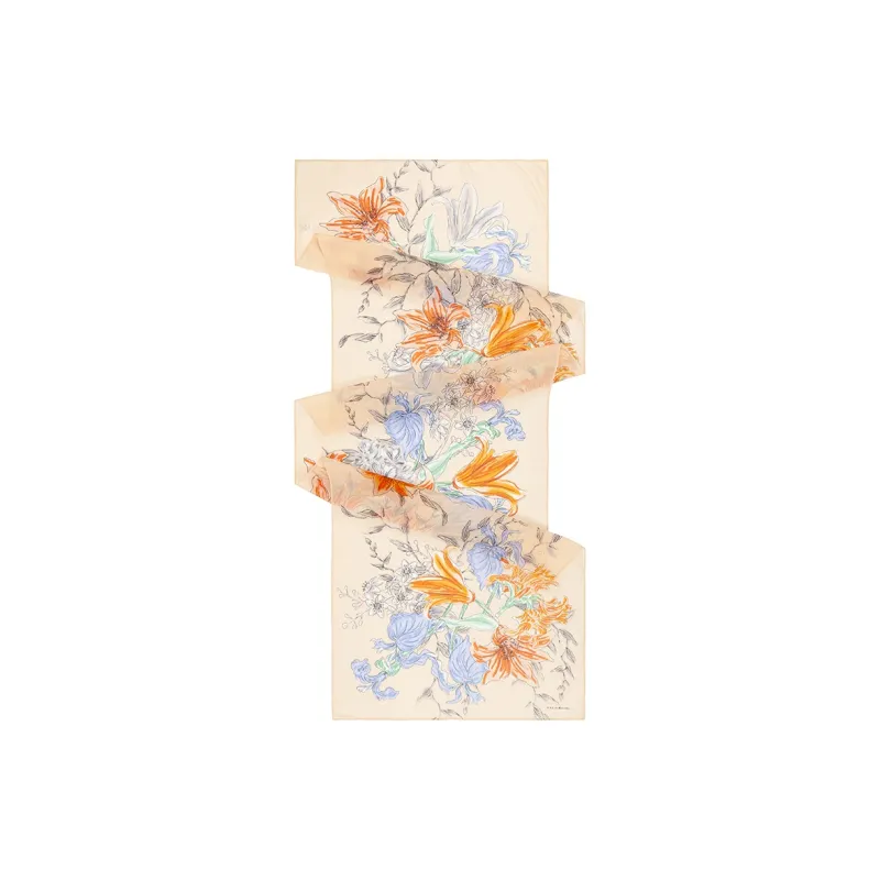 MARJAKURKI Silk Long Scarf Women's-1