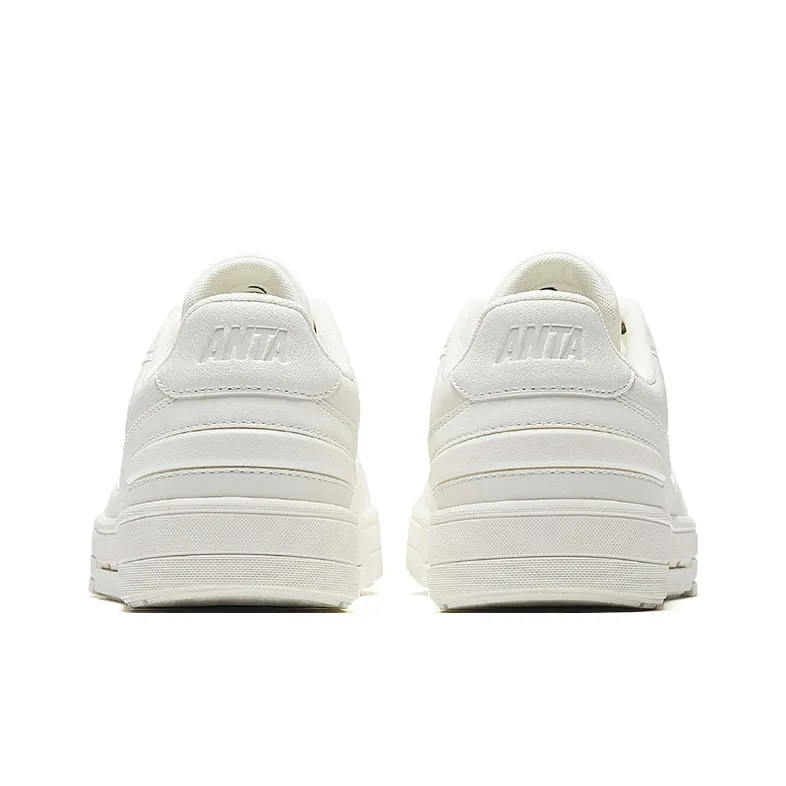 Anta Breathing Anti Slip Wear Resistant Low Top Skateboard Shoes Women's White-3