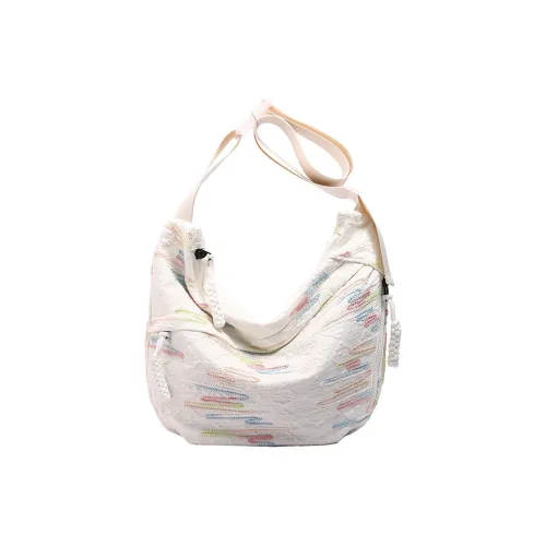 BUBM Composite Cloth Shoulder Bag Unisex White/Black/Blue/Pink