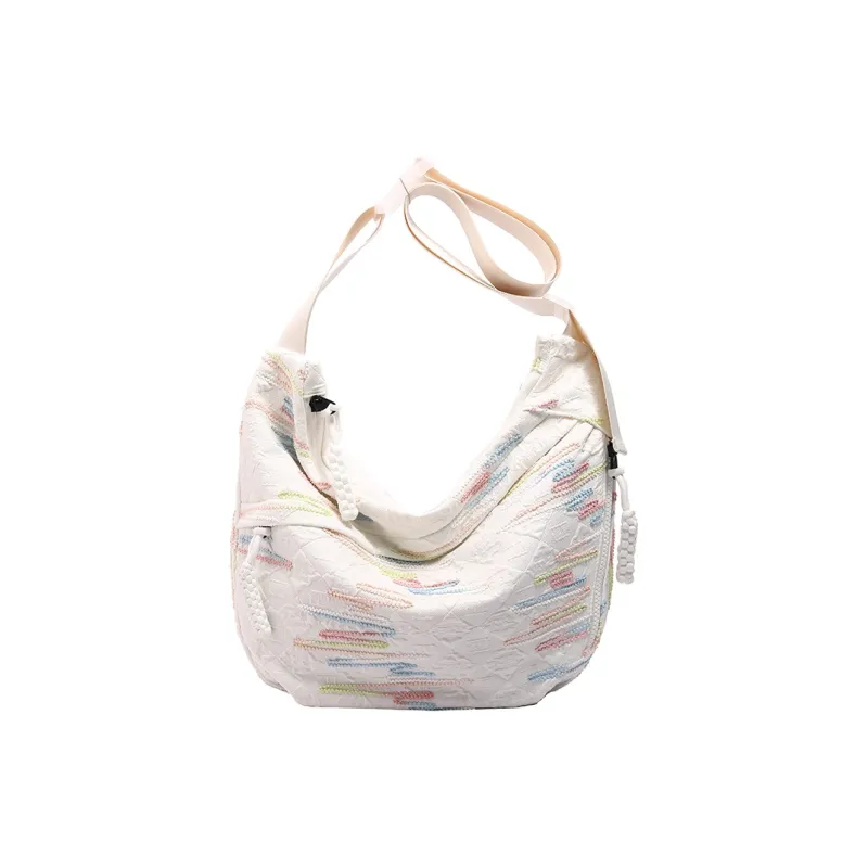 BUBM Composite Cloth Shoulder Bag Unisex White/Black/Blue/Pink-0