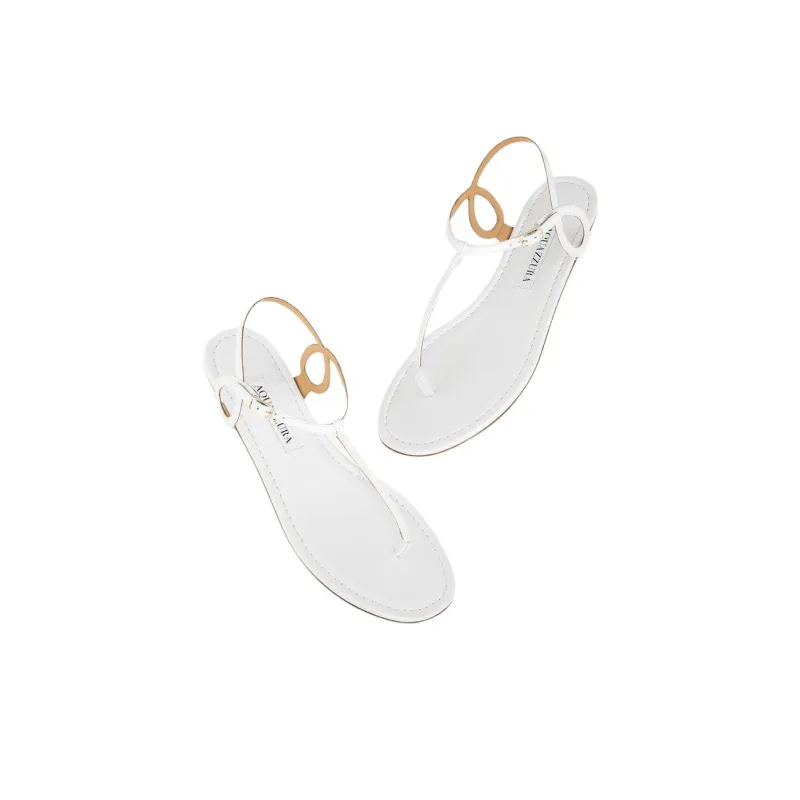 AQUAZZURA Almost Bare Strap Sandals Women's White-2
