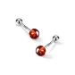 Garnet Stud Earrings[Sterling Silver]