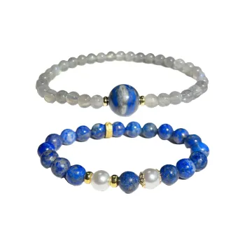 Fengyun Pavilion Blue Striped Stone Bracelets Women's