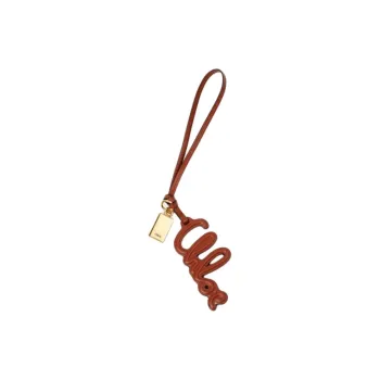 Chloe Calfskin, Cow Leather, Leather Pendants Unisex Tan