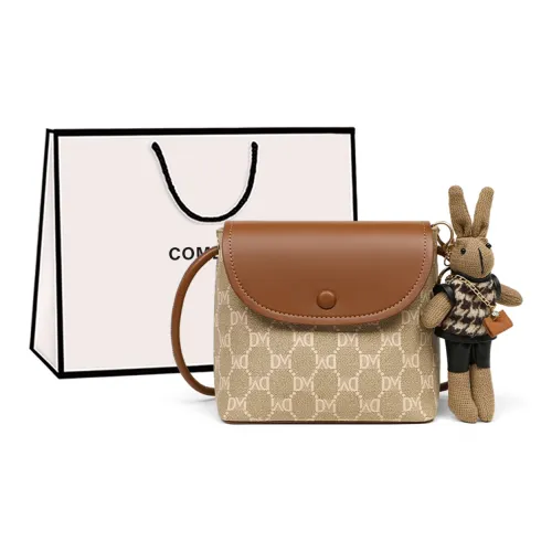 COMELY Synthetic Leather Shoulder Bag Crossbody Bag Women's Brown