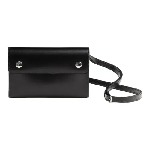 HERMES Hermèsnap Calfskin Wallet, Crossbody Bag, Shoulder Bag Men's 89 Noir Black
