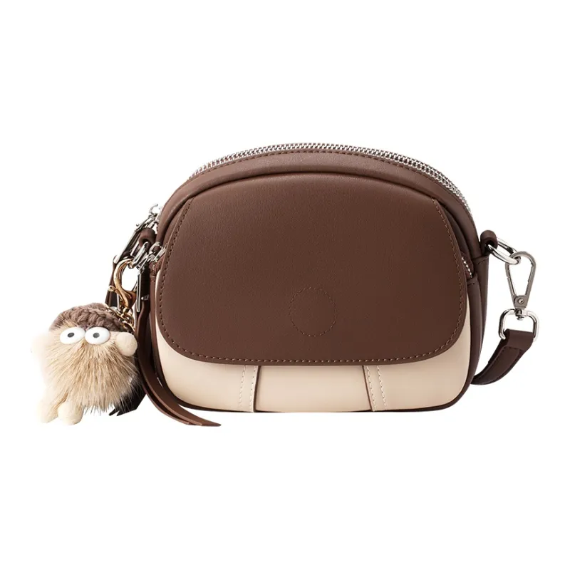 Old Man's Head Cow Leather Shoulder Bag, Crossbody Bag Women's Ecru-4