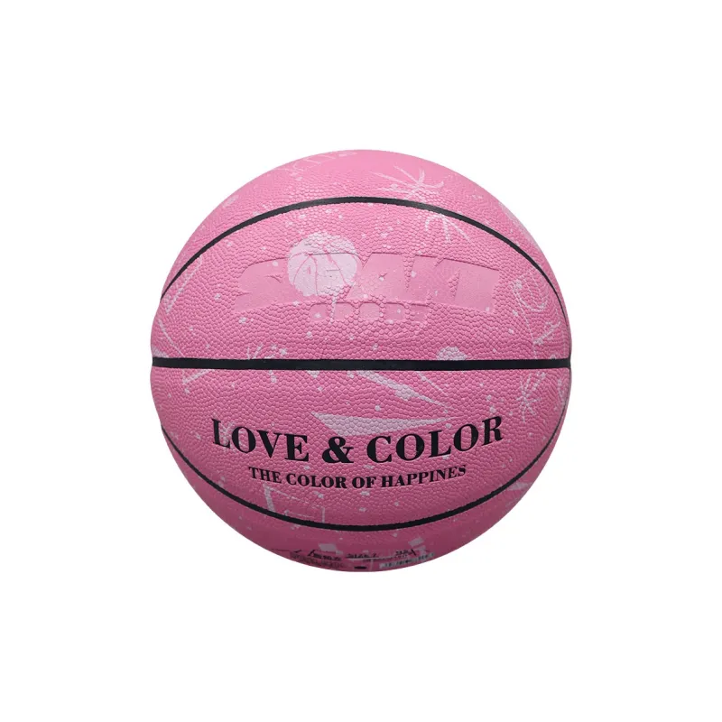 SIPAKESPORT PU Basketball Pink Size 6 Ball/Size 7 Ball Street Competition Unisex-1