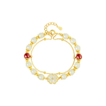 ZSY Hetian Jade Bracelets Pale Greenish White Jade Women's