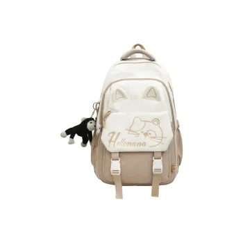 XIANGSU Nylon Backpack Regular Unisex Khaki/Red/Black/Pink/Blue