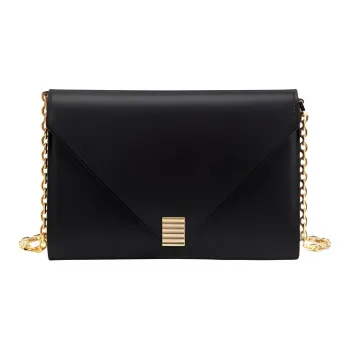 Lanvin Cow Leather Shoulder Bag Small Size Women's Black