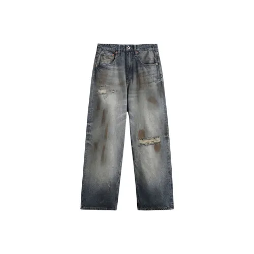 ZENGZHI Jeans Unisex Blue
