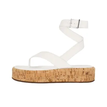 Schutz Tessie One Strap Sandals 4cm Women's White