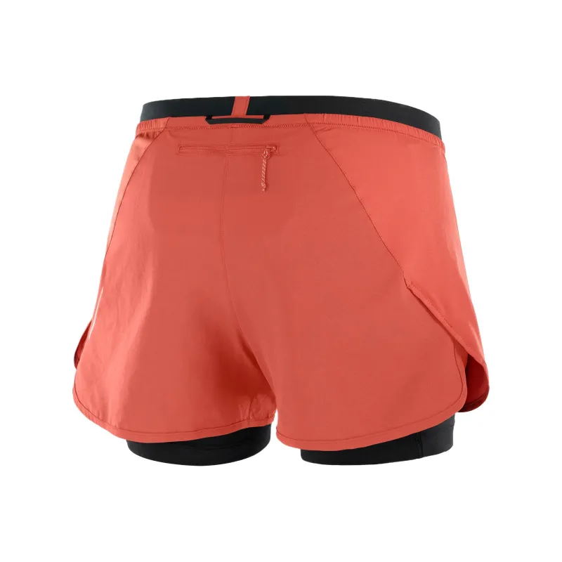 SALOMON Cross 2in1 AdvancedSkin ActiveDry Sports Shorts Women's Orange Red-1