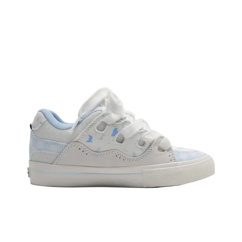 T628 Classic Vintage Puffy Shoes Abrasion Resistant Lightweight Slip Resistant Low Top Skateboard Shoes Women's-32