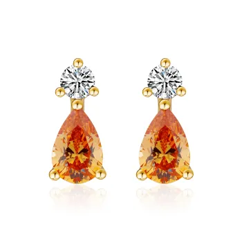 Right Hand Waiting S925 Silver Cubic Zirconia Earrings Women's