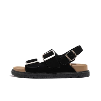 Varib Rubber Sole Metal Leather Patchwork Quiet, Slip Resistant, Odor Resistant Slide Slippers Women's