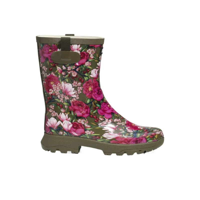 AIGLE ALYA PRINT Short Mid Calf Outdoor Boots Women's Green-1
