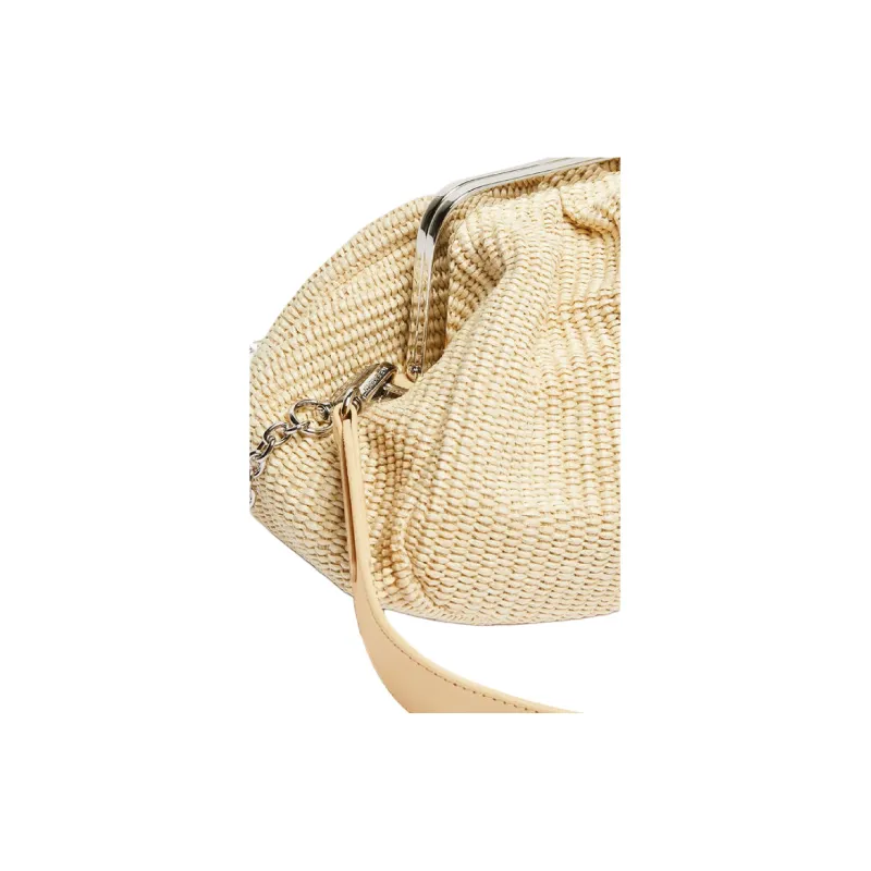WEEKEND MaxMara Cotton Clutch Medium Size Women's Beige Yellow-3