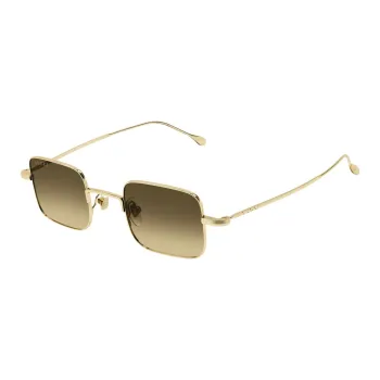 GUCCI Metal Square Sunglasses Unisex Gold