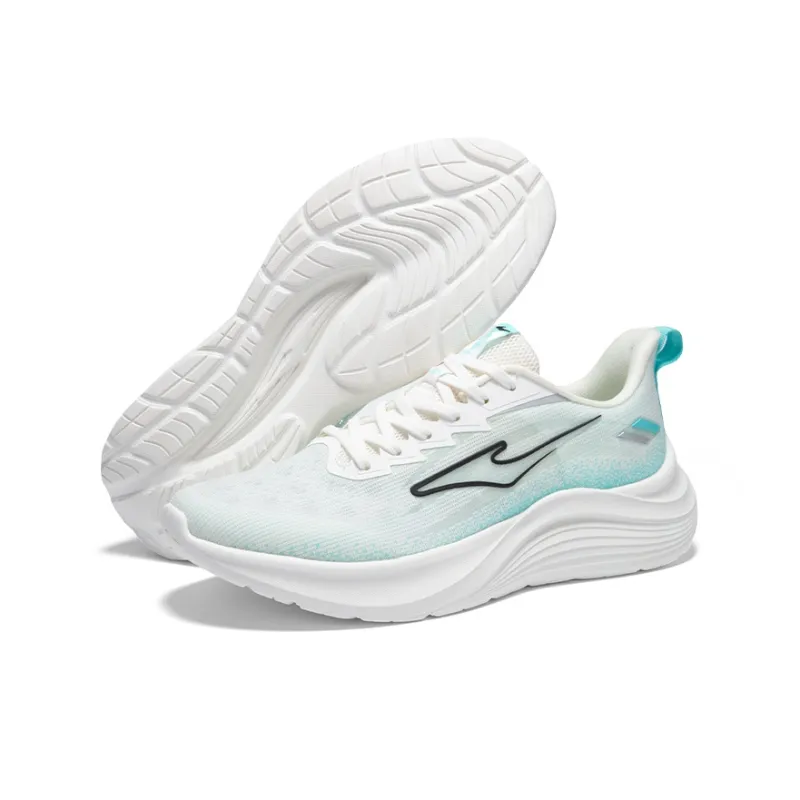 Erke Cushioning, Breathable, Lightweight Low Top Casual Running Shoes Men's Microcrystal White Mint Blue-5