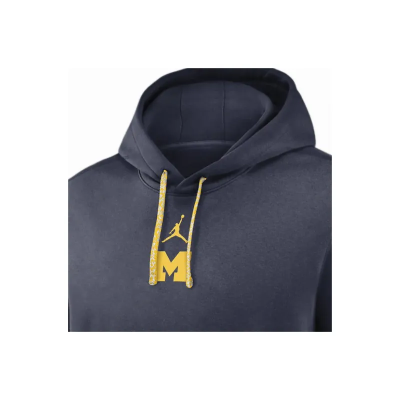JORDAN Michigan Wolverines Sideline Team Issue Club Men's Nike College Pullover Hoodie-2