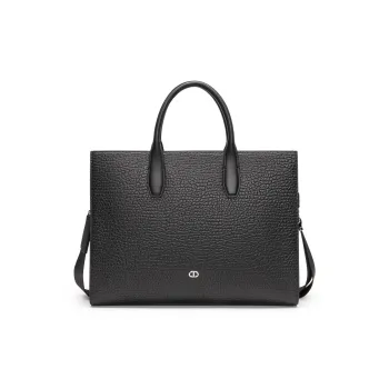 Chrisdien Deny Cow Leather Briefcase Men's Black