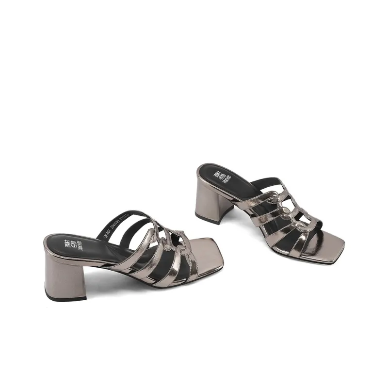 XICUNMINGWU Slip Resistant Slide Slippers Women's Gunmetal-3