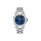Silver Case Blue Dial Silver Band-Rhinestone-Embellished Style