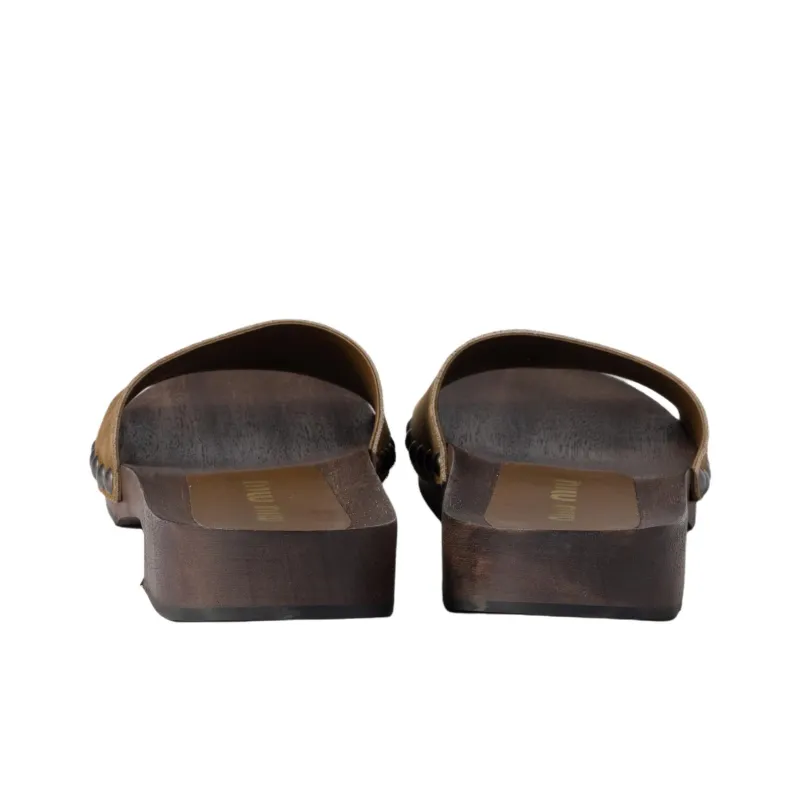 MIU MIU Slip Resistant Slide Slippers Women's Cinnamon-4
