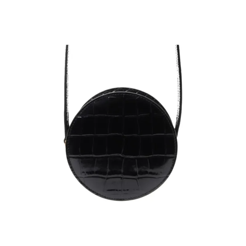 AMIPARIS Cow Leather Round Bag, Shoulder Bag Women's Black-3